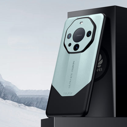 For Huawei Mate 60 Pro SULADA Plain Leather + PC Shockproof Phone Case(Green) by SULADA