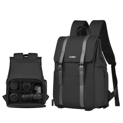 Cwatcun D86 Camera Backpack DSLR Mirrorless Camera Waterproof Bag, Size:28 x 15 x41cm Small(Black) by Cwatcun