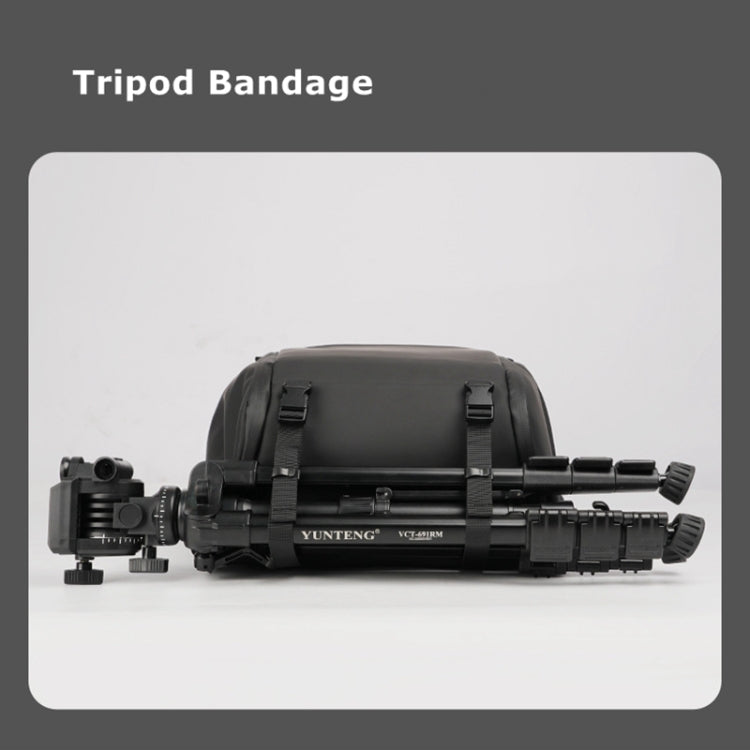 Cwatcun D89 Camera Backpack Waterproof Leather Film 15.6 Laptop Sleeve Bag, Size:43.5 x 33 x 22.5cm(Black) by Cwatcun