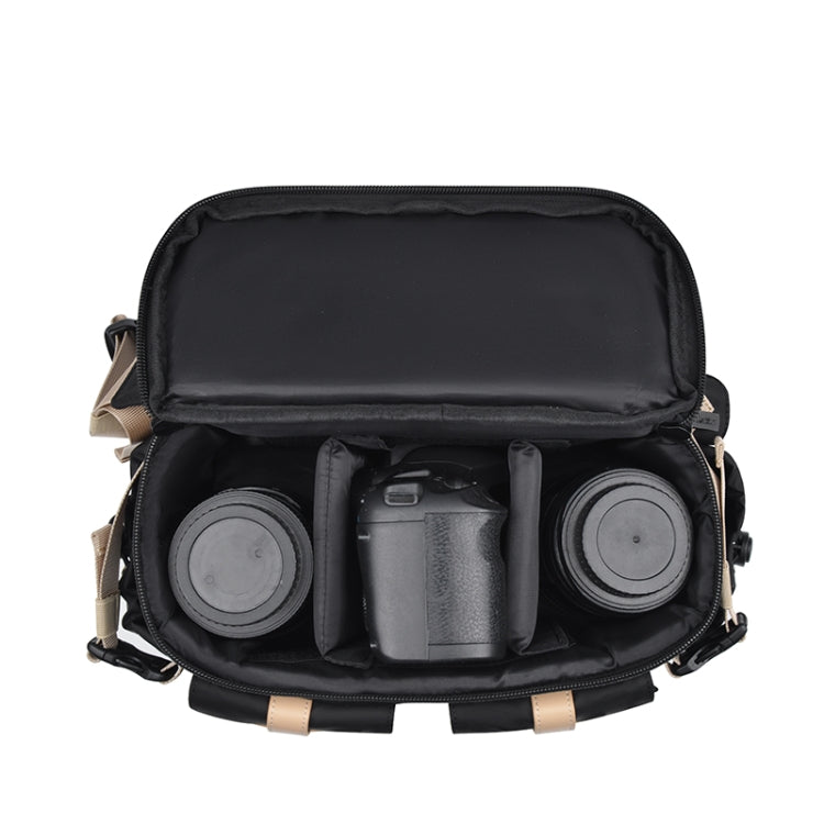 Cwatcun D90 Contrast Color Single Shoulder Camera Bag Outdoor Camera Bag Professional Crossbody Handbag, Size:27 x 17 x 18.5cm Medium(Black) by Cwatcun