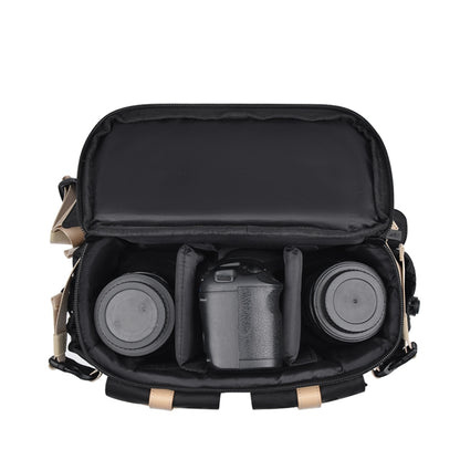 Cwatcun D90 Contrast Color Single Shoulder Camera Bag Outdoor Camera Bag Professional Crossbody Handbag, Size:27 x 17 x 18.5cm Medium(Black) by Cwatcun