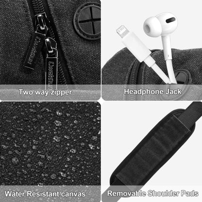 Cwatcun D93 Camera Bag Canvas Shoulder Bag, Size:21 x 14 x 30cm Black by Cwatcun