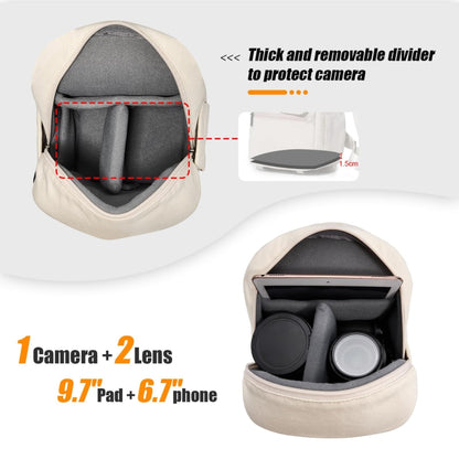 Cwatcun D93 Camera Bag Canvas Shoulder Bag, Size:21 x 14 x 30cm Beige by Cwatcun