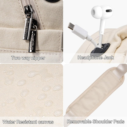 Cwatcun D93 Camera Bag Canvas Shoulder Bag, Size:21 x 14 x 30cm Beige by Cwatcun