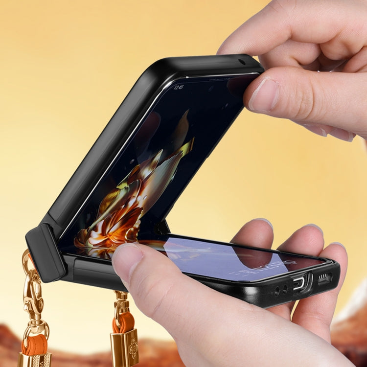 For Huawei P50 Pocket SULADA Elegant Rhombic Texture Folding Phone Case with Lanyard(White) by SULADA