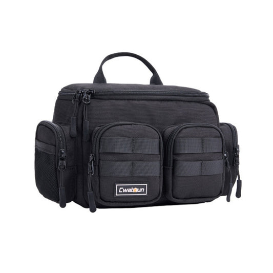 Cwatcun D96 Waist Camera Bag Sling Shoulder Camera Bag, Size:29.5 x 17.5 x 18cm(Black) by Cwatcun
