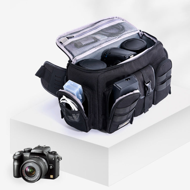 Cwatcun D96 Waist Camera Bag Sling Shoulder Camera Bag, Size:29.5 x 17.5 x 18cm(Black) by Cwatcun