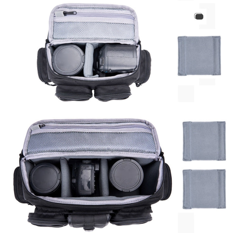 Cwatcun D96 Waist Camera Bag Sling Shoulder Camera Bag, Size:29.5 x 17.5 x 18cm(Black) by Cwatcun