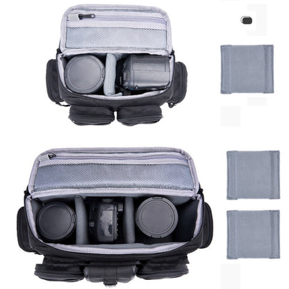 Cwatcun D96 Waist Camera Bag Sling Shoulder Camera Bag, Size:29.5 x 17.5 x 18cm(Black) by Cwatcun