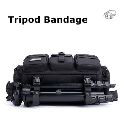 Cwatcun D96 Waist Camera Bag Sling Shoulder Camera Bag, Size:29.5 x 17.5 x 18cm(Black) by Cwatcun