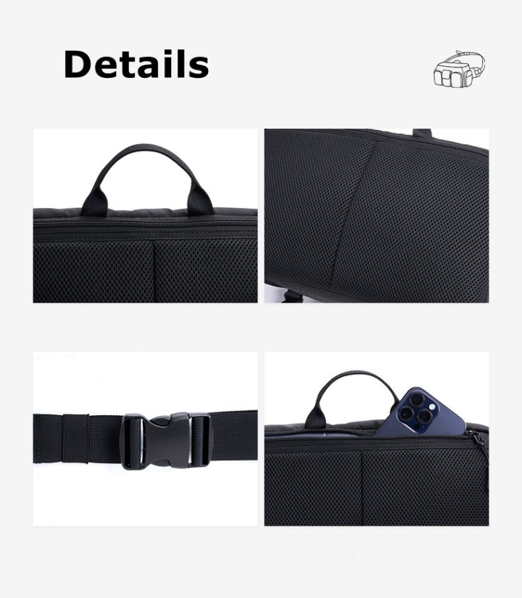 Cwatcun D96 Waist Camera Bag Sling Shoulder Camera Bag, Size:29.5 x 17.5 x 18cm(Black) by Cwatcun