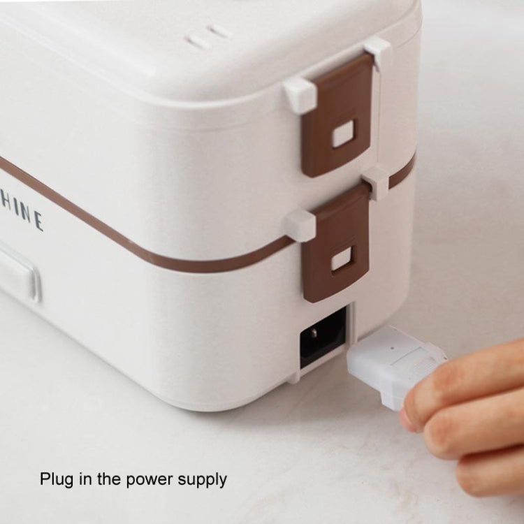 Multi Functional Microwave Oven With Plug-in Electric Cooking Electric Lunch Box, Color:White Single Layer(UK Plug) by bashfashion