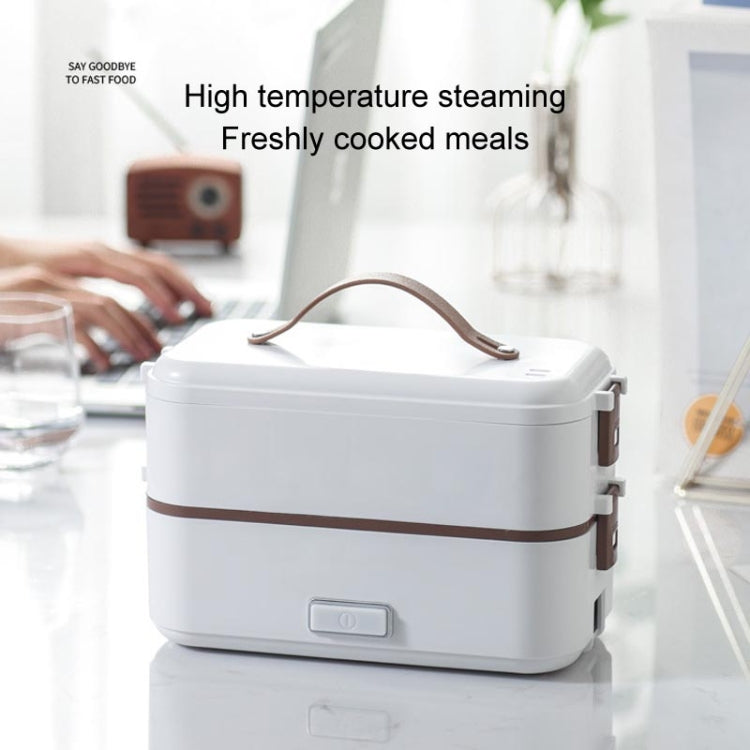 Multi Functional Microwave Oven With Plug-in Electric Cooking Electric Lunch Box, Color:White Single Layer(UK Plug) by bashfashion