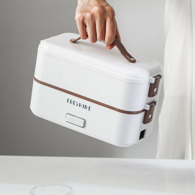 Multi Functional Microwave Oven With Plug-in Electric Cooking Electric Lunch Box, Color:White Double Layer(US Plug) by bashfashion