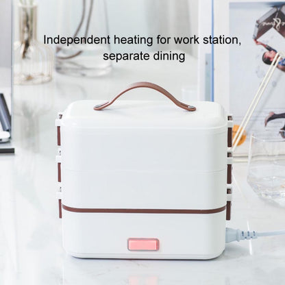 Multi Functional Microwave Oven With Plug-in Electric Cooking Electric Lunch Box, Color:White Double Layer(US Plug) by bashfashion