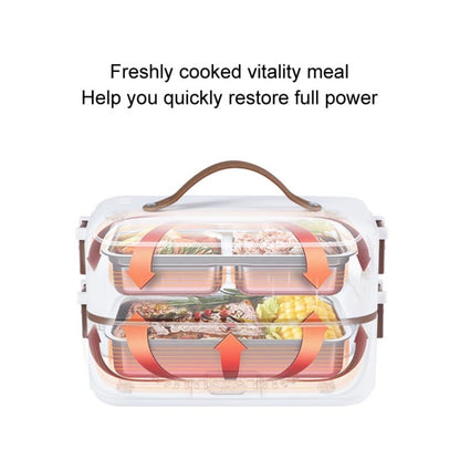 Multi Functional Microwave Oven With Plug-in Electric Cooking Electric Lunch Box, Color:Three Layers Of White(EU Plug) by bashfashion