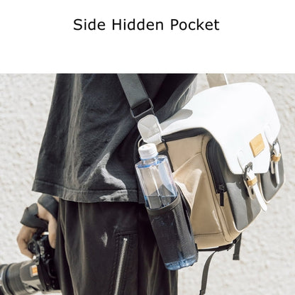 Cwatcun D99 Contrast Color Single Shoulder Camera Bag Outdoor Camera Bag Professional Crossbody Handbag, Size:32.5 x 14.5 x 21.5cm Large(Khaki Black) by Cwatcun