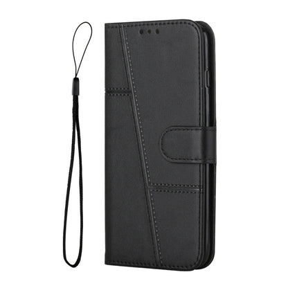 For OPPO A3 Pro Stitching Calf Texture Buckle Leather Phone Case(Black) by bashfashion