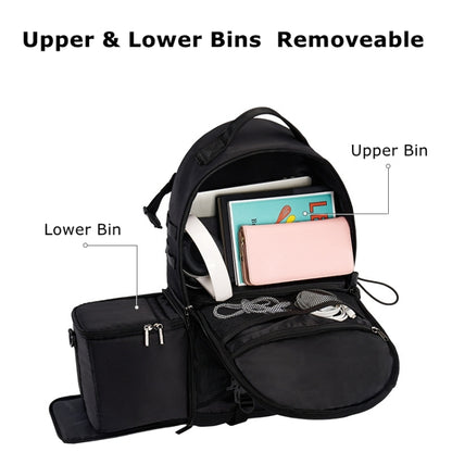 Cwatcun D111 Large Capacity Outdoor Professional Photography Backpack Shoulders Laptop Camera Bag, Size:56 x 33 x 18cm(Black) by Cwatcun