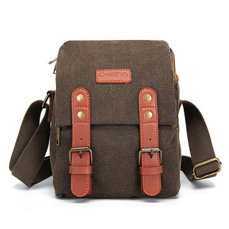 Cwatcun N1 Retro Multifunctional Canvas Waterproof Digital Camera Photography Bag, Size:22.5 x 14.5 x 27cm Coffee by Cwatcun