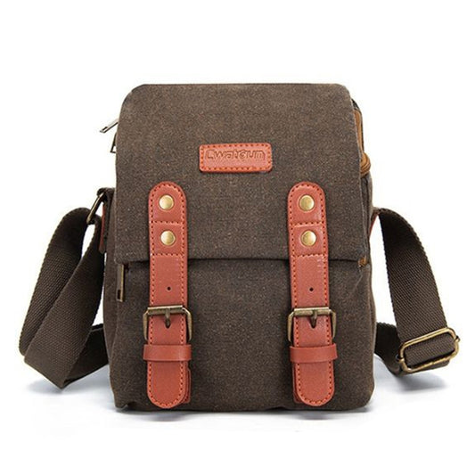 Cwatcun N1 Retro Multifunctional Canvas Waterproof Digital Camera Photography Bag, Size:22.5 x 14.5 x 27cm Coffee by Cwatcun