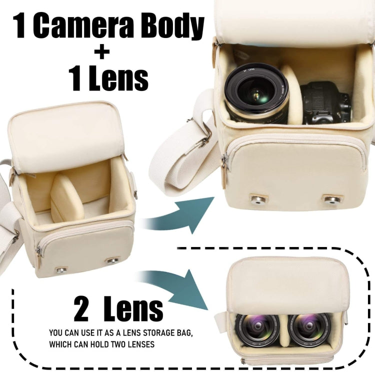 Cwatcun N1 Retro Multifunctional Canvas Waterproof Digital Camera Photography Bag, Size:22.5 x 14.5 x 27cm Beige by Cwatcun