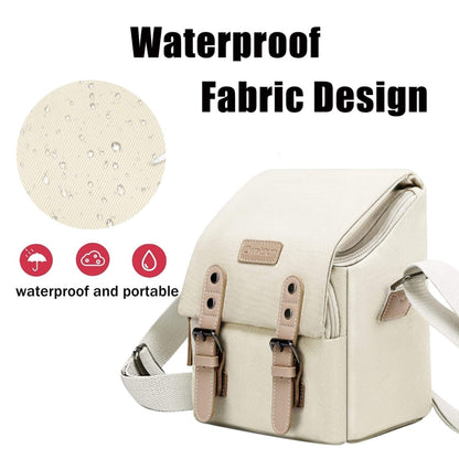 Cwatcun N1 Retro Multifunctional Canvas Waterproof Digital Camera Photography Bag, Size:22.5 x 14.5 x 27cm Beige by Cwatcun