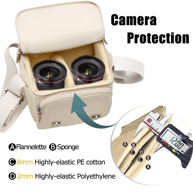 Cwatcun N1 Retro Multifunctional Canvas Waterproof Digital Camera Photography Bag, Size:22.5 x 14.5 x 27cm Beige by Cwatcun