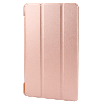 For Samsung Galaxy Tab A11 / A9 Tri-fold Holder Horizontal Flip TPU Leather Tablet Case(Rose Gold) by bashfashion