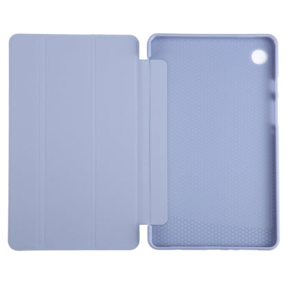 For Samsung Galaxy Tab A11 / A9 Tri-fold Holder Horizontal Flip TPU Leather Tablet Case(Lavender Grey) by bashfashion