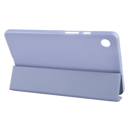 For Samsung Galaxy Tab A11 / A9 Tri-fold Holder Horizontal Flip TPU Leather Tablet Case(Lavender Grey) by bashfashion