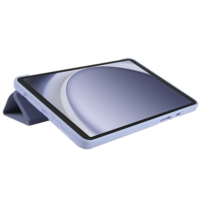 For Samsung Galaxy Tab A11 / A9 Tri-fold Holder Horizontal Flip TPU Leather Tablet Case(Lavender Grey) by bashfashion