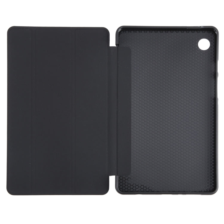 For Samsung Galaxy Tab A11 / A9 Tri-fold Holder Horizontal Flip TPU Leather Tablet Case(Black) by bashfashion