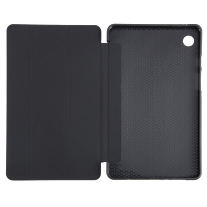 For Samsung Galaxy Tab A11 / A9 Tri-fold Holder Horizontal Flip TPU Leather Tablet Case(Black) by bashfashion
