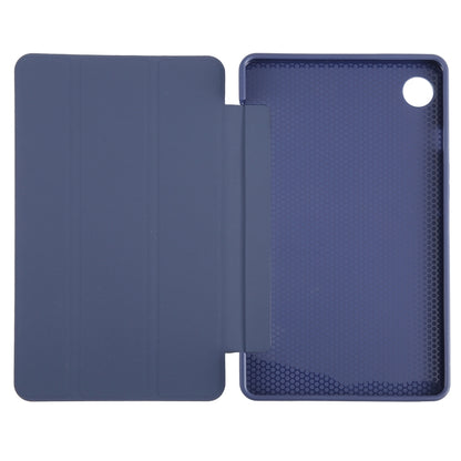 For Samsung Galaxy Tab A11 / A9 Tri-fold Holder Horizontal Flip TPU Leather Tablet Case(Dark Blue) by bashfashion