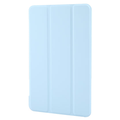 For Samsung Galaxy Tab A11 / A9 Tri-fold Holder Horizontal Flip TPU Leather Tablet Case(Sky Blue) by bashfashion