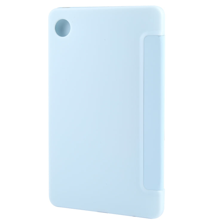 For Samsung Galaxy Tab A11 / A9 Tri-fold Holder Horizontal Flip TPU Leather Tablet Case(Sky Blue) by bashfashion