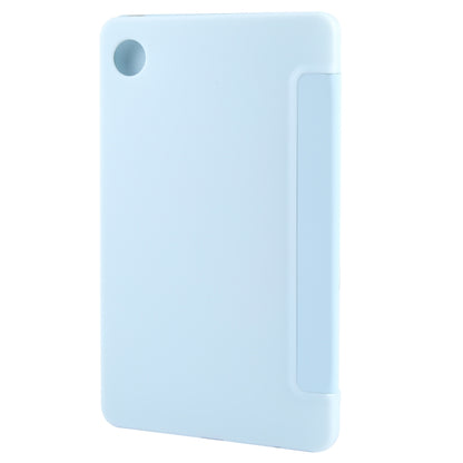 For Samsung Galaxy Tab A11 / A9 Tri-fold Holder Horizontal Flip TPU Leather Tablet Case(Sky Blue) by bashfashion