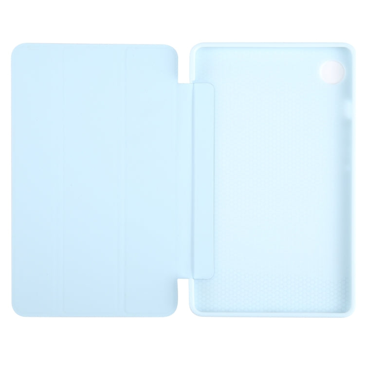For Samsung Galaxy Tab A11 / A9 Tri-fold Holder Horizontal Flip TPU Leather Tablet Case(Sky Blue) by bashfashion