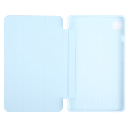 For Samsung Galaxy Tab A11 / A9 Tri-fold Holder Horizontal Flip TPU Leather Tablet Case(Sky Blue) by bashfashion