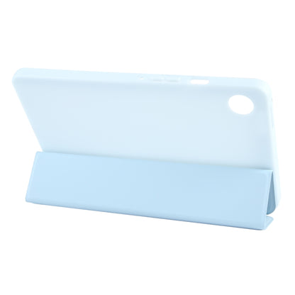 For Samsung Galaxy Tab A11 / A9 Tri-fold Holder Horizontal Flip TPU Leather Tablet Case(Sky Blue) by bashfashion