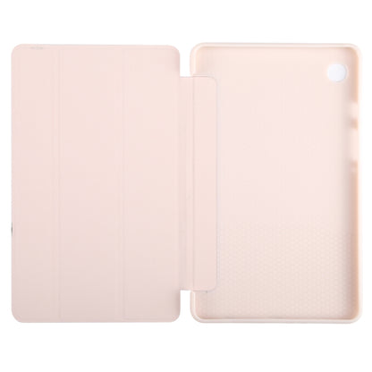 For Samsung Galaxy Tab A11 / A9 Tri-fold Holder Horizontal Flip TPU Leather Tablet Case(Pink) by bashfashion