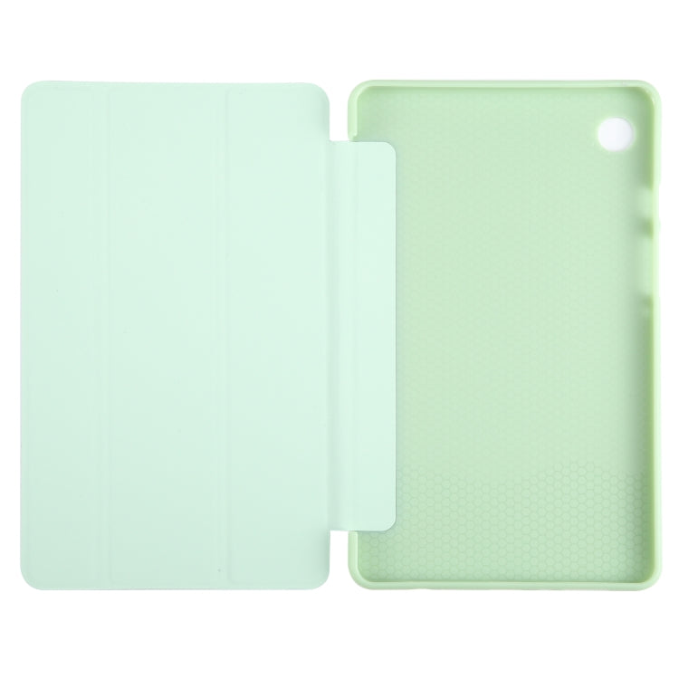 For Samsung Galaxy Tab A11 / A9 Tri-fold Holder Horizontal Flip TPU Leather Tablet Case(Green) by bashfashion