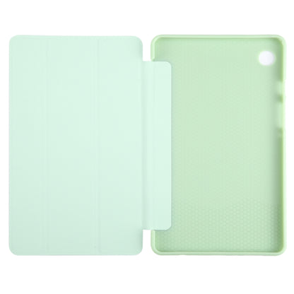 For Samsung Galaxy Tab A11 / A9 Tri-fold Holder Horizontal Flip TPU Leather Tablet Case(Green) by bashfashion