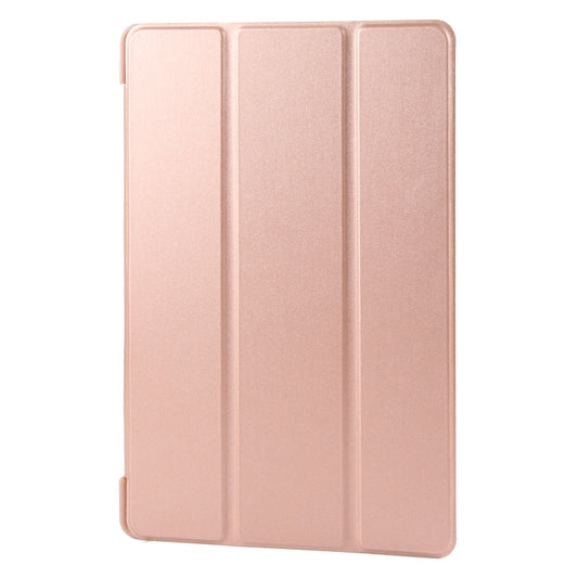 For Samsung Galaxy Tab A11+ / A9+ Tri-fold Holder Horizontal Flip TPU Leather Tablet Case(Rose Gold) by bashfashion