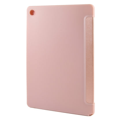 For Samsung Galaxy Tab A11+ / A9+ Tri-fold Holder Horizontal Flip TPU Leather Tablet Case(Rose Gold) by bashfashion