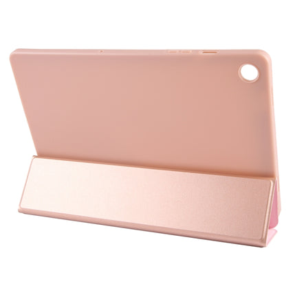 For Samsung Galaxy Tab A11+ / A9+ Tri-fold Holder Horizontal Flip TPU Leather Tablet Case(Rose Gold) by bashfashion