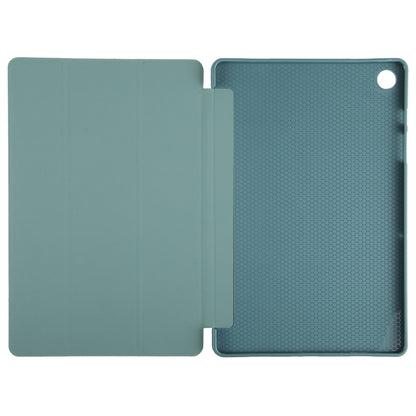 For Samsung Galaxy Tab A11+ / A9+ Tri-fold Holder Horizontal Flip TPU Leather Tablet Case(Dark Green) by bashfashion