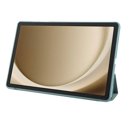 For Samsung Galaxy Tab A11+ / A9+ Tri-fold Holder Horizontal Flip TPU Leather Tablet Case(Dark Green) by bashfashion