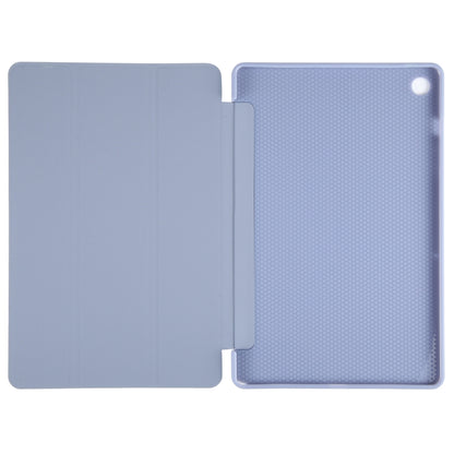 For Samsung Galaxy Tab A11+ / A9+ Tri-fold Holder Horizontal Flip TPU Leather Tablet Case(Lavender Grey) by bashfashion